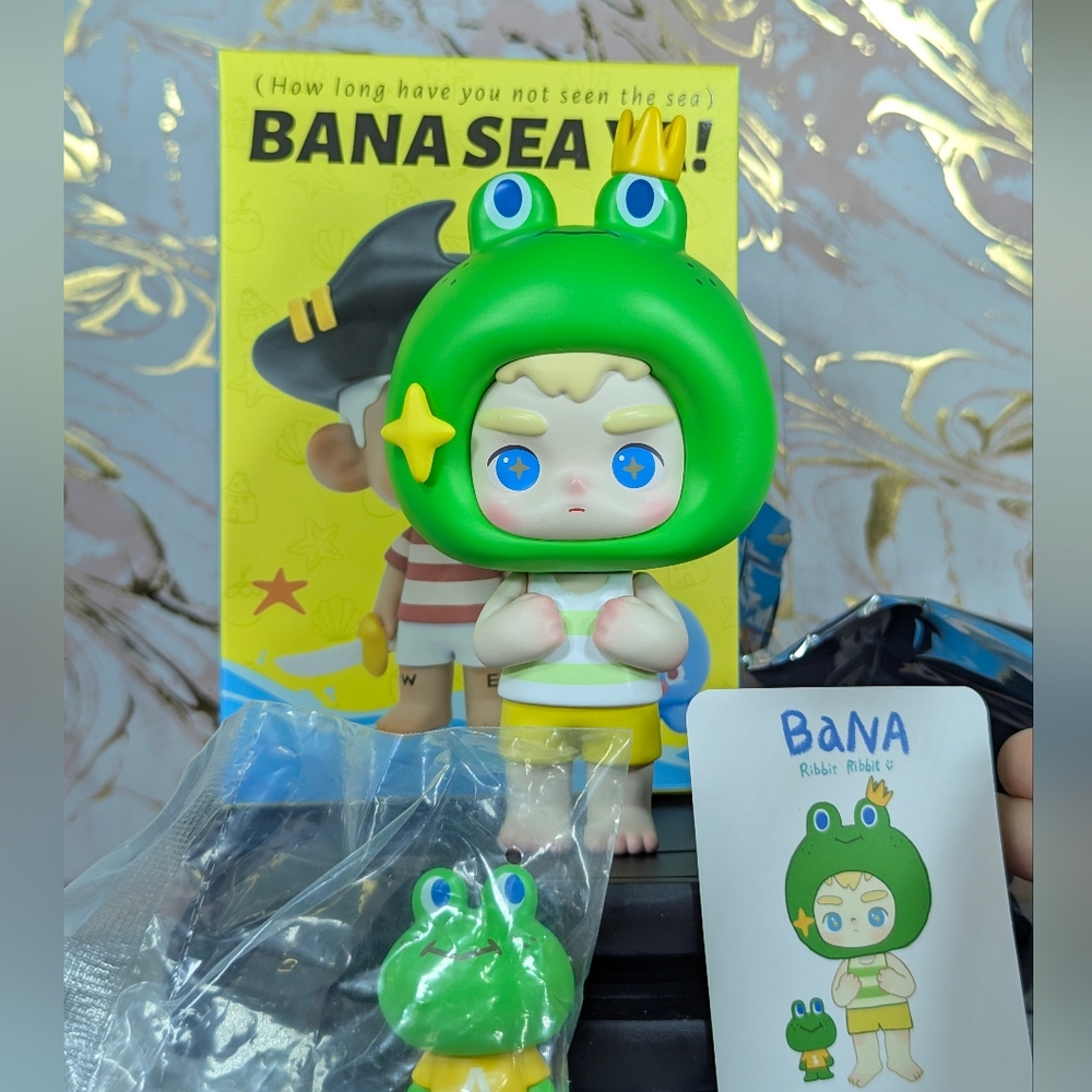 Bana Bana Monkey Boy Blind Box Figure Frog Hat with Frog Friend New